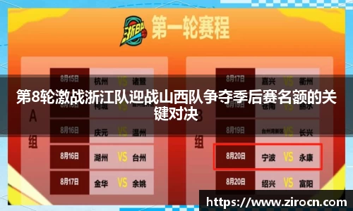 第8轮激战浙江队迎战山西队争夺季后赛名额的关键对决